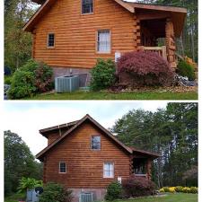 Softwashing a Log Cabin on Gilbert Station Rd. in Barboursville, VA