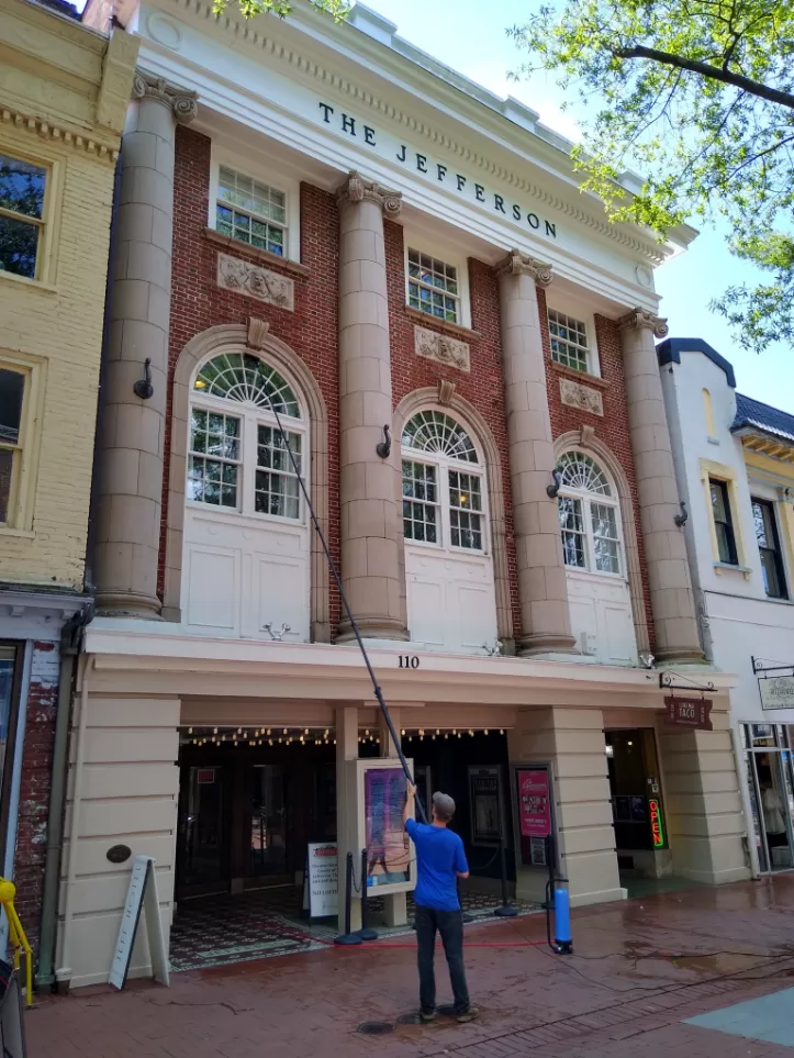 Downtown Charlottesville Window Cleaning at the Jefferson Theater in Charlottesville, VA